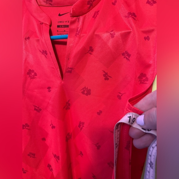 Nike Dri-Fit Slim Fit Athletic Floral Red Monochrome Sleeveless Shirt Tank. M. - Picture 17 of 17